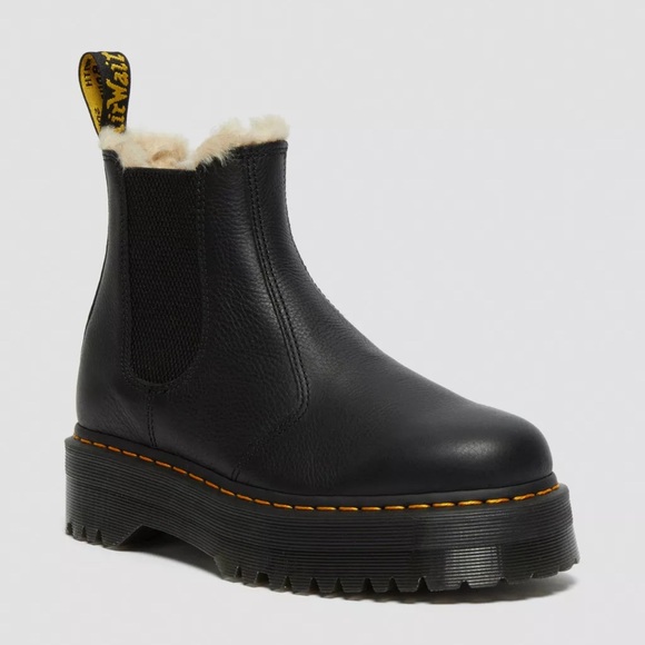 Dr. Martens Shoes - 2976 Faux Fur Lined Platform Chelsea Boots